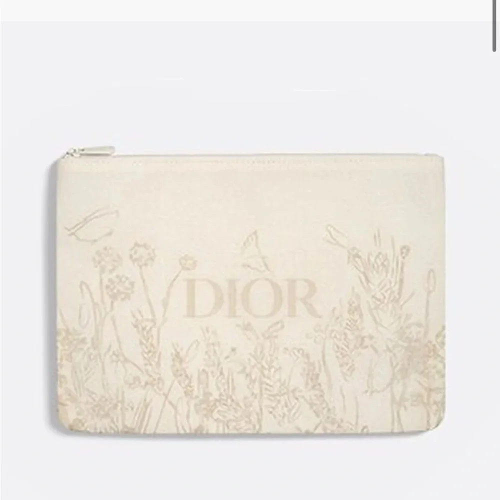 Authentic Dior Cream Floral Pouch